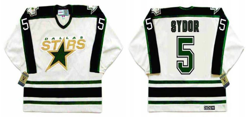 2019 Men Dallas Stars #5 Sydor White CCM NHL jerseys